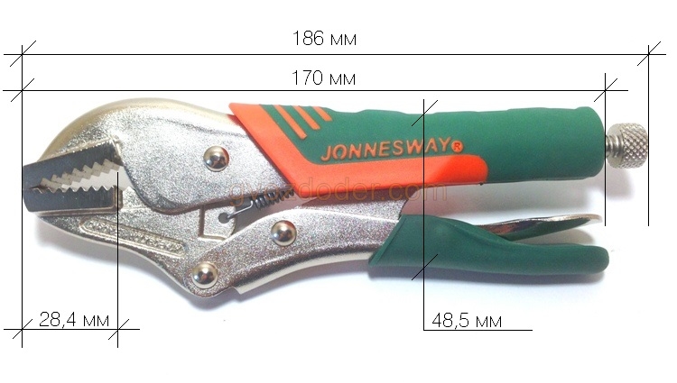 Габариты ручных тисков Jonnesway P30M07C