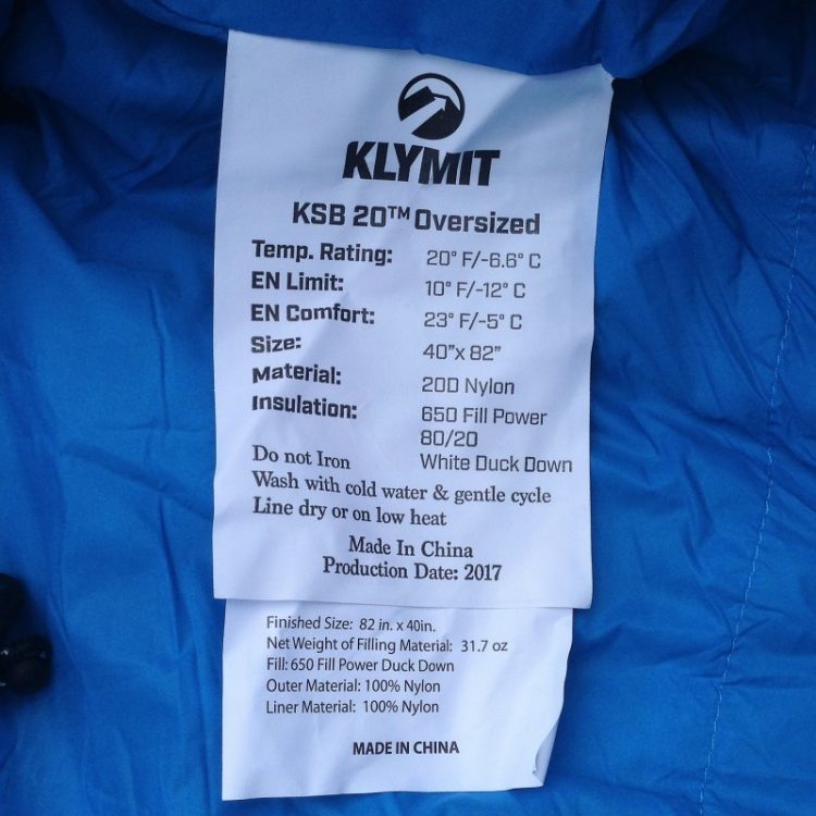 Спальный мешок Klymit KSB20° Oversized